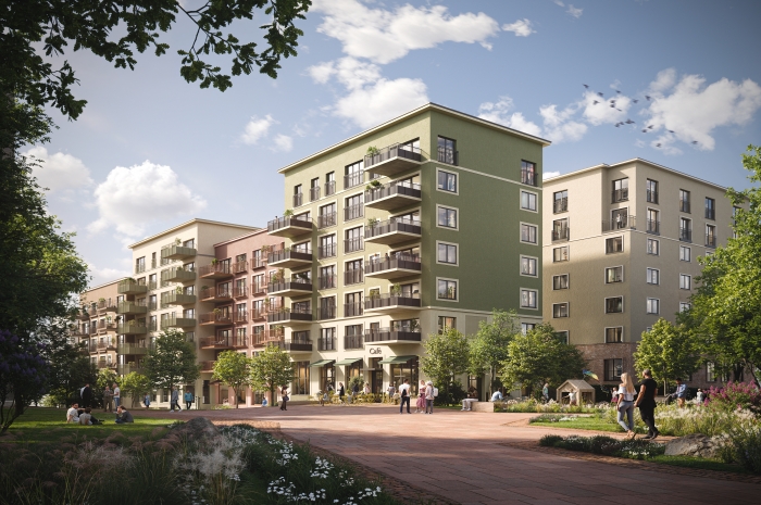 Stovner Torg er et kandidatprosjekt i FutureBuilt. Ill.: Mad arkitekter